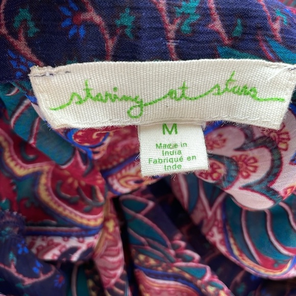 Staring at Stars Boho Kaleidoscope Button Down Sleeveless Blouse. Size Medium. - Picture 10 of 12